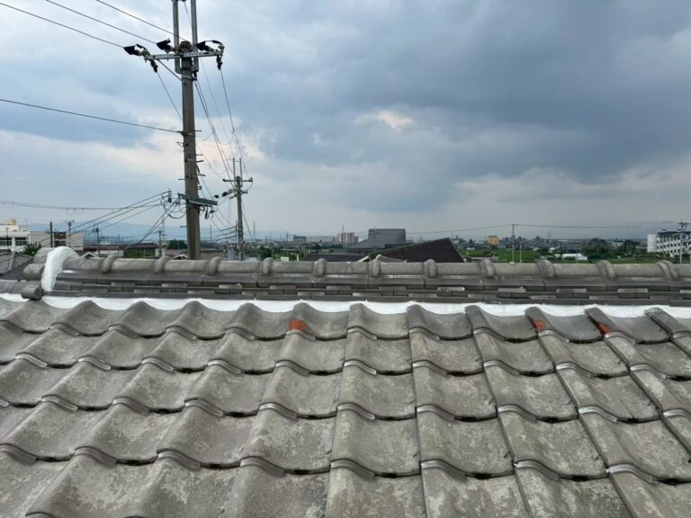 奈良県田原本町の瓦屋根修繕｜ひび割れた漆喰を撤去・やり替えした施工事例の施工写真